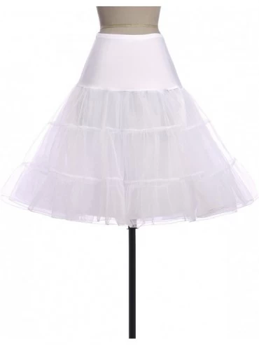 Slips Women's 50s Petticoat Vintage Crinoline Tutu Underskirts - 2-pack(white+white) - CP18YEK0A6I $20.92