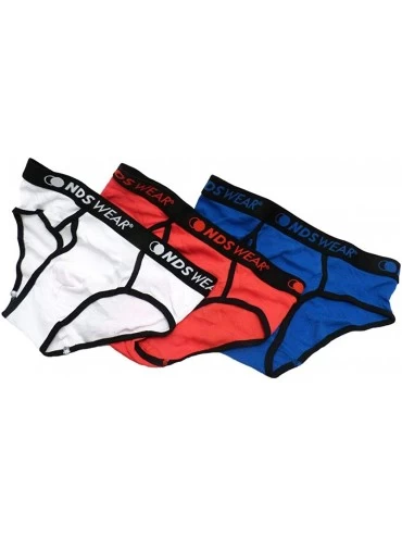 Briefs Men's Sexy Ribbed Cotton Fly Pouch Brief Underwear - 3-pack-red-white-blue - CU18K4MDIML $27.08