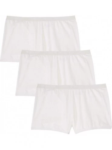 Panties Women's Plus Size 3-Pack Boyshort Underwear - White Pack (0119) - C6199263D5H $47.82