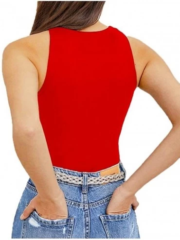 Shapewear F2CLO Womens Tank Top Bodysuits Sexy Cami Shirts Racerback Jumpsuits - 1 Bright Red - CP18ZOWCCEN $16.71