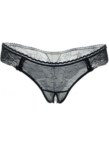Panties Women's Sexy Panties Floral lace Briefs - Black - C7197X2Q5KT $21.96