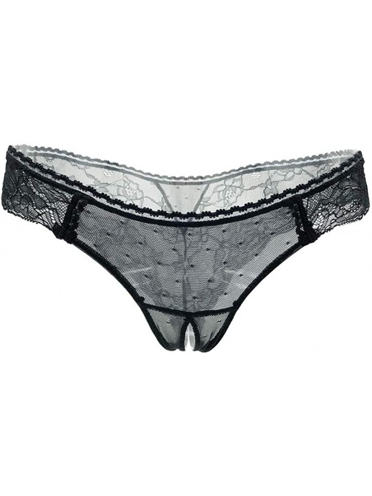 Panties Women's Sexy Panties Floral lace Briefs - Black - C7197X2Q5KT $23.06