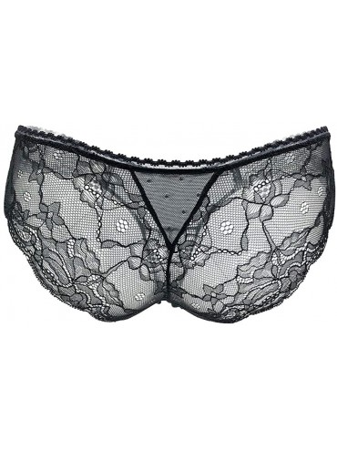 Panties Women's Sexy Panties Floral lace Briefs - Black - C7197X2Q5KT $23.06