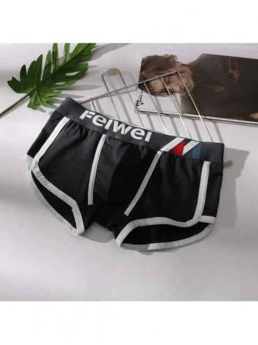 Briefs Soft Cotton Briefs Panties Men Sexy Solid Underpants Underwear Shorts with Pouch - B-red - CE194LC3YZW $8.30