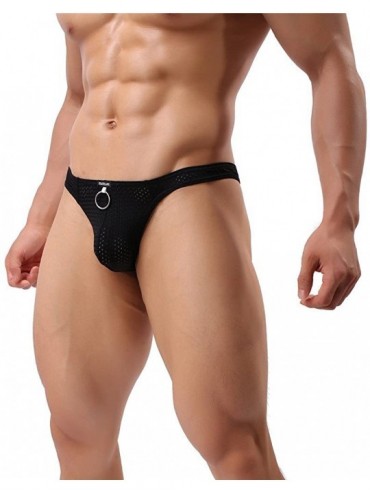 G-Strings & Thongs Sexy Men's Thong Comfort G-String Hot Low Rise Jockstrap Underwear - Black - CN1883NT5CZ $25.21