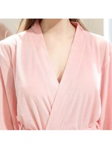Robes Womens Terry Cloth Soft Kimono Robe Lightweight Sleepwear Bathrobe Ladies Spa Nightgowns Loungewear. M 3XL Pink - CJ18Z...