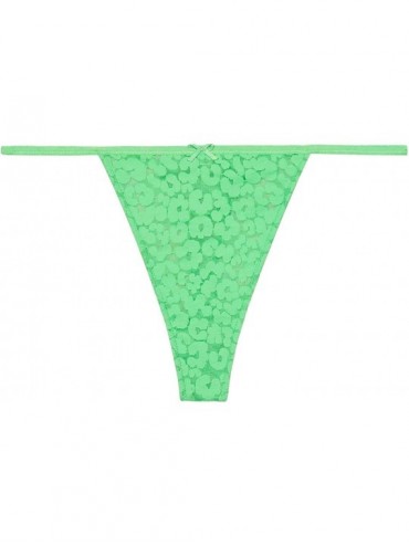 Panties Women's Reg Leopard Lace Thong - Green Emerald - CC18UYSNYY9 $42.83