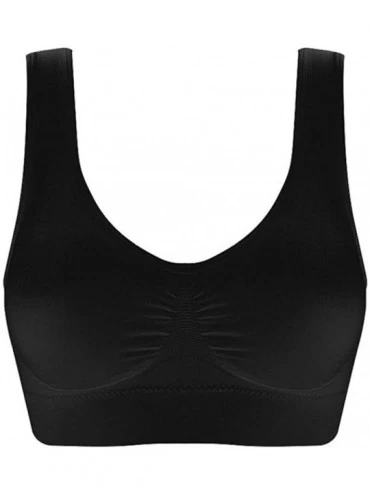 Shapewear Women's Ultra-Thin Large Bra Sports Bra Plus Size Bra 3Pcs - Black-white-pink - CY197KIW83R $41.51