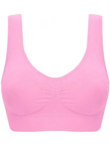 Shapewear Women's Ultra-Thin Large Bra Sports Bra Plus Size Bra 3Pcs - Black-white-pink - CY197KIW83R $17.06