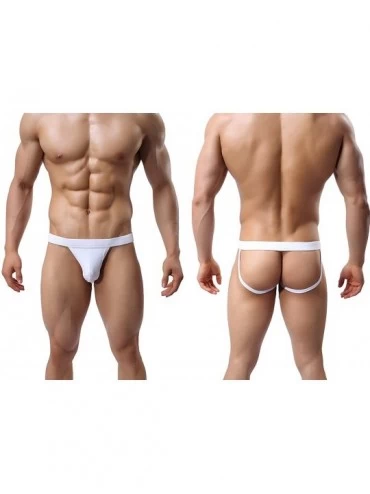 Briefs Men's Jockstrap Athletic Supporter Performance Sexy Gay Underwear Briefs - 4-pack-03 - CD18ELESQ09 $21.56