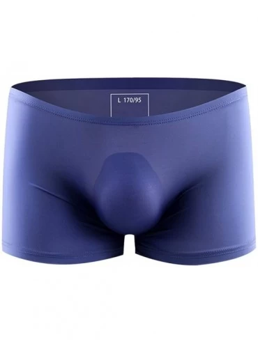 Boxer Briefs Men's Briefs Underwear Breathable Mesh Briefs Low Rise - Dark Blue - C018I0QR9LD $21.46