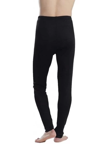 Thermal Underwear Pure Silk Jersey Knit Men Long Johns Bottom Only US S M L - Black - CP18MH2SKD9 $30.36