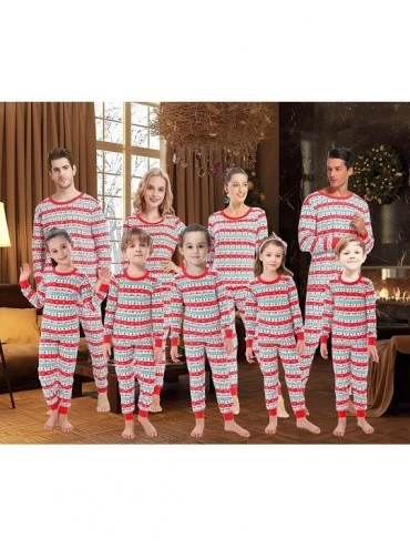 Sets Matching Family Pajamas Christmas Boys and Girls Red Striped Jammies Baby Clothes Mum and Me Pjs Women Men - Christmas-e...