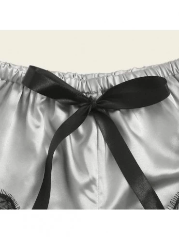 Bras Women's Lace Trim Underwear Lingerie Straps Bralette and Panty Set - Gray - CH190WNC268 $8.46