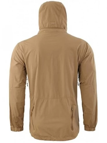 Thermal Underwear Men's Hooded Windbreaker | Outdoor Warm Pockets Coat Sports Jacket Solid Uniform Overalls - Khaki - CJ192A8...