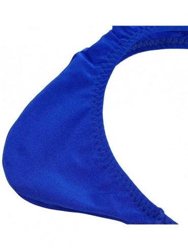 Bikinis Men's Enhancing Bulge Pouch G-String Thongs Low Rise Breathable Bikini Briefs Underwear - Blue - CL19DA47WZA $14.00