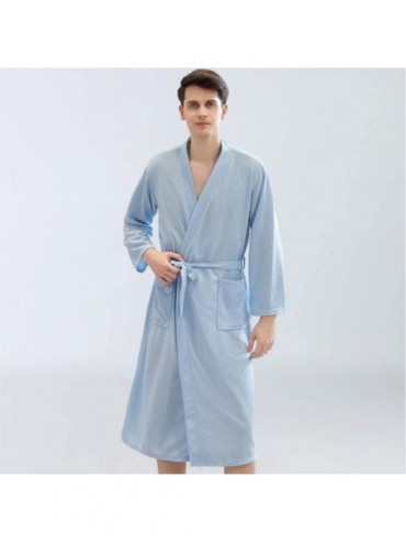 Robes Waffle Check Woven Lady Bathrobe- Unisex Spa Bathrobes- Men's and Women's Home Furnishings Hotel Couple Pajamas - Man-s...