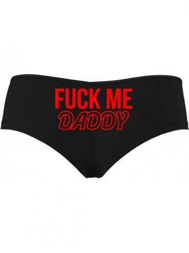 Panties Fuck Me Hard Daddy Pound Me Master Black Boyshort Panties - Red - CE195D8OTMR $15.53