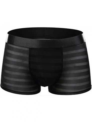 Boxer Briefs Men's Sexy Lingerie See Through Mesh Boxer Briefs Underwear Shorts - Black 1 - CM186505E42 $10.19