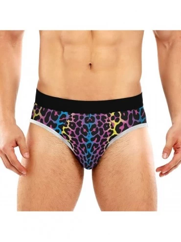 Briefs Men's Funny Animal Print Stretch Hip Briefs Underwear - Leopard - CN197M3QWG8 $27.16