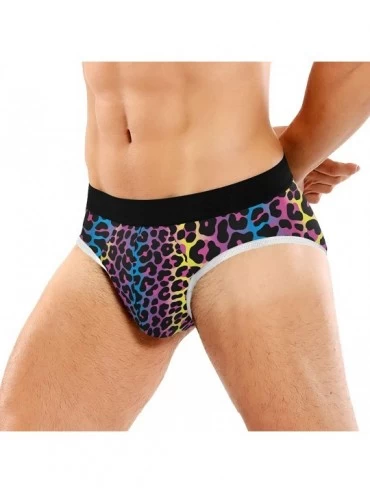 Briefs Men's Funny Animal Print Stretch Hip Briefs Underwear - Leopard - CN197M3QWG8 $15.41