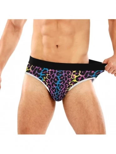 Briefs Men's Funny Animal Print Stretch Hip Briefs Underwear - Leopard - CN197M3QWG8 $15.41