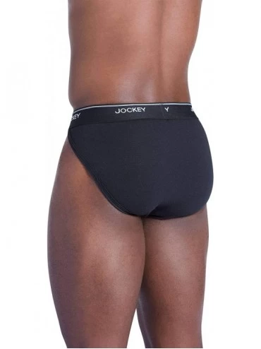 Bikinis Men's Underwear Men's Elance String Bikini - 6 Pack - Black - CY18I5RETZE $31.29
