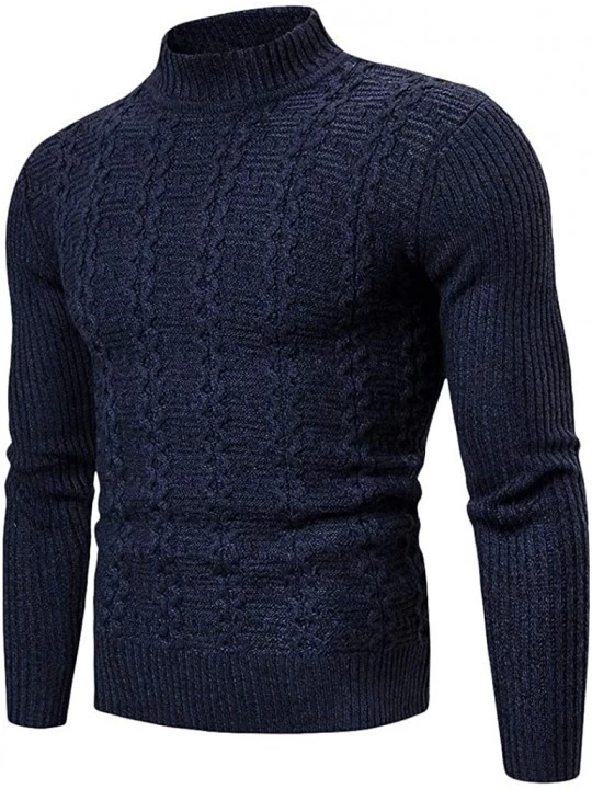 Men's Full Zip Casual Classic Soft Thick Knitted Cardigan Sweaters Long ...