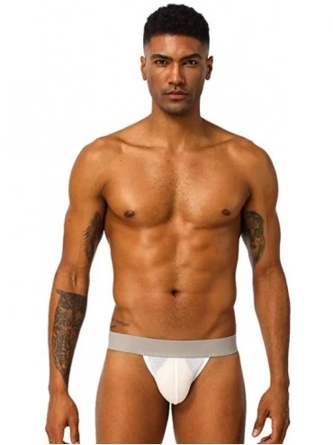 Briefs Mens Underwear- Mens Sports Jockstrap Low Rise Pouch Breathable Bikini Briefs Underwear - Gray - C1196HHGOUA $9.66