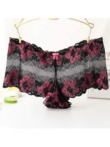 Garters & Garter Belts Sexy Lingerie Lace Brief Underpant Sleepwear Underwear M-4XL - Black - CO199U4D6W5 $12.33
