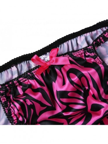 G-Strings & Thongs Men's Sissy Glossy Satin Ruffled Panties Low Rise String Bikini Briefs Underwear - Rose - CD18HZMLRL8 $31.29