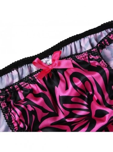 G-Strings & Thongs Men's Sissy Glossy Satin Ruffled Panties Low Rise String Bikini Briefs Underwear - Rose - CD18HZMLRL8 $18.47