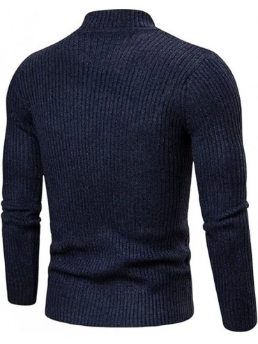 Men's Full Zip Casual Classic Soft Thick Knitted Cardigan Sweaters Long ...