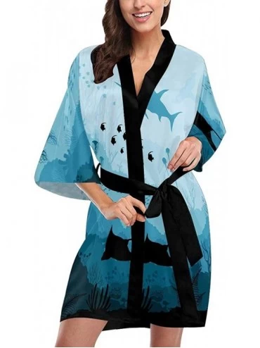 Robes Custom Vintage Hand Peace Sign Women Kimono Robes Beach Cover Up for Parties Wedding (XS-2XL) - Multi 5 - CH194TE4TAH $...
