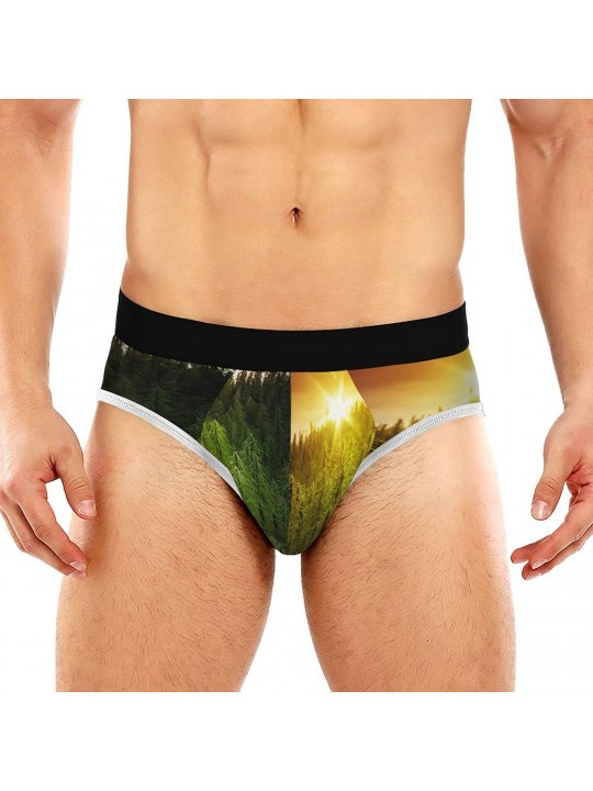 G-Strings & Thongs Mens Underwear Briefs Sexy Stretch Comfort Low Rise Bikini Underpant(Sunset Cannabis Plant) - Stylish Colo...