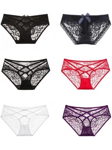 Panties Women's Sexy Panties Underwear - Pack of 6 1 Butterfly Back + 1 Big Bow Back + 4 Full Lace Mini Bow Back - C818SQIHIQ...