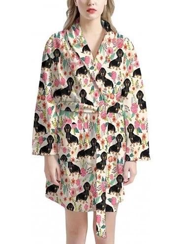 Robes Women Bathrobe Lightweight Kimono Robe Soft Sleepwears with Pockets Long Sleeve Nightgown Water Absorption Mid-Length -...