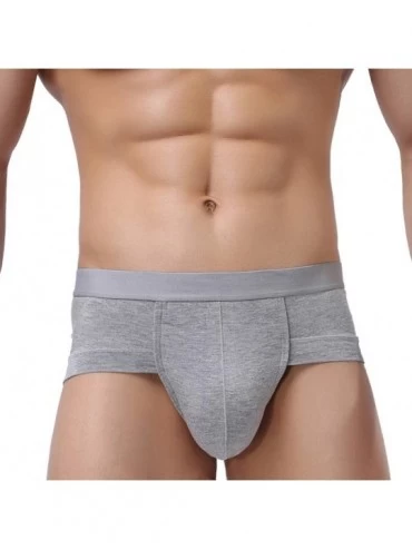 Briefs Men's Bamboo Fiber Briefs Underwear - Red - C311KKP5S4P $16.93