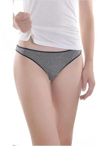 Panties Women's Thongs Underwear G String Sports Panties Low Waist T Back 4 Pack - Mixed F - CC18CM3HYHL $13.94