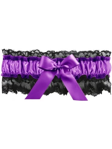 Garters & Garter Belts Britney Garter- Black/Purple - Black/Purple - CT125Q7K765 $22.45