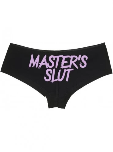 Panties Master's Slut BDSM boy Short Panties - Owned and Collared Boyshort - Lavender - C91878GD0UG $26.11