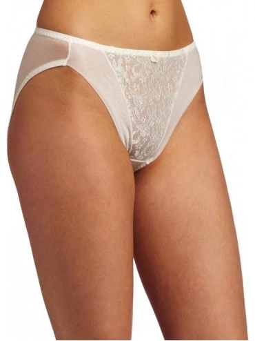 Panties Womens High Cut Lace Bikini Panty - Ivory - C9114AZEQ5R $24.10