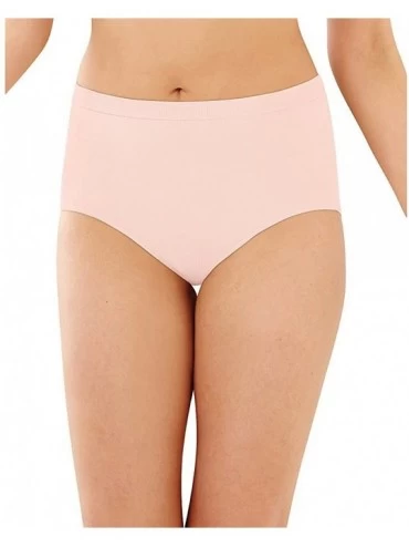 Panties Women's Comfort Revolution Microfiber Brief 3-Pack - Black/Blushing Pink/Excalibur W Black Stripe - CD17AZZCGAR $39.52