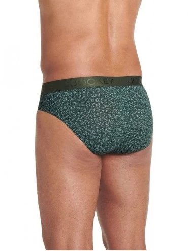 Briefs Men's Underwear Lightweight Travel Microfiber Brief - Thyme - CR18OAC3Z9S $8.87