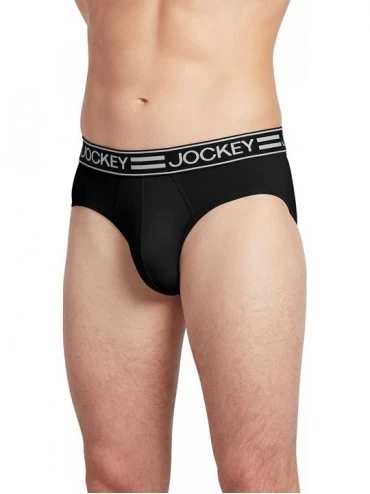 Briefs Men's Underwear Sport Cooling Mesh Performance Brief - Black - C9119NB4IOD $20.11