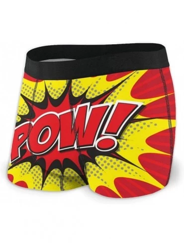 Boxer Briefs Men's Boxer Briefs Underwear with Pouch - Boom Pow Comic Style - CA19840IMD9 $18.84
