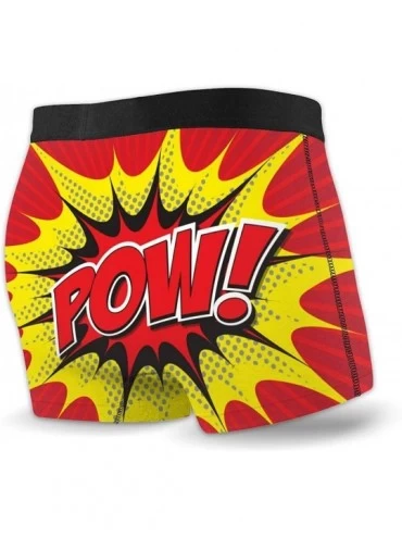 Boxer Briefs Men's Boxer Briefs Underwear with Pouch - Boom Pow Comic Style - CA19840IMD9 $18.84