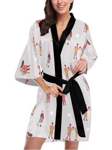 Robes Custom Watercolor Cute Cat Hole Women Kimono Robes Beach Cover Up for Parties Wedding (XS-2XL) - Multi 3 - CD190ZDD7OL ...