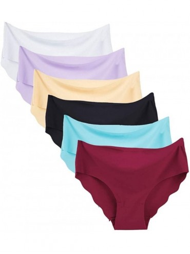 Accessories 6PC Women Spandex Seamless Panties Pure Color Briefs Thong Underwear - Multicolor - C0197Q0ZY6R $32.86