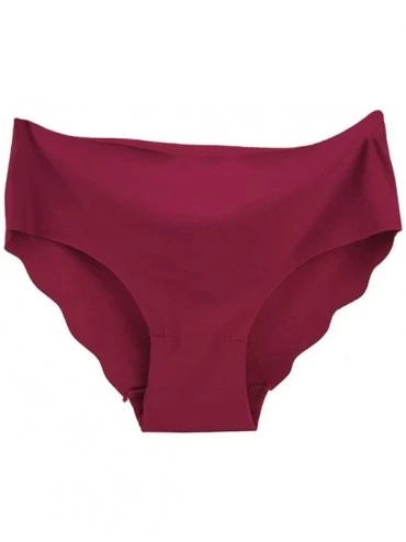 Accessories 6PC Women Spandex Seamless Panties Pure Color Briefs Thong Underwear - Multicolor - C0197Q0ZY6R $18.26